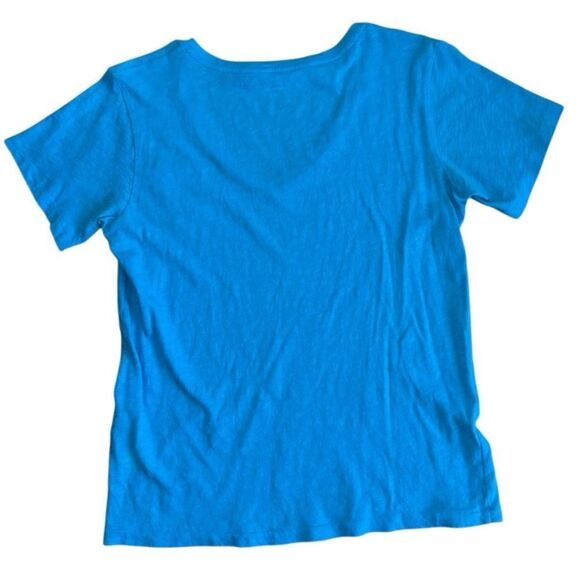 Ralph Lauren Sport Women's Baby Blue 100% Cotton Short Sleeve V Neck Top - Small - Picture 6 of 6